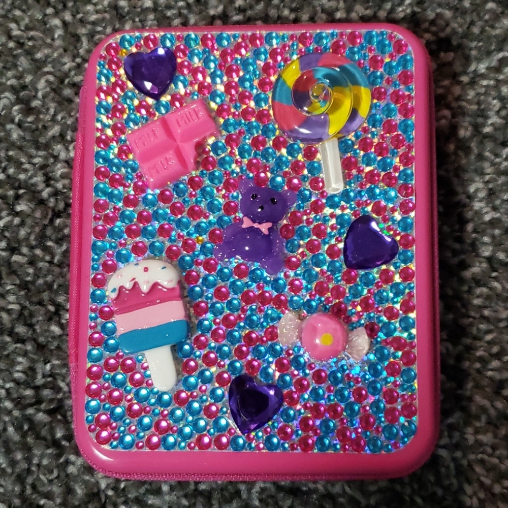 Claire's rhinestone bling makeup set!